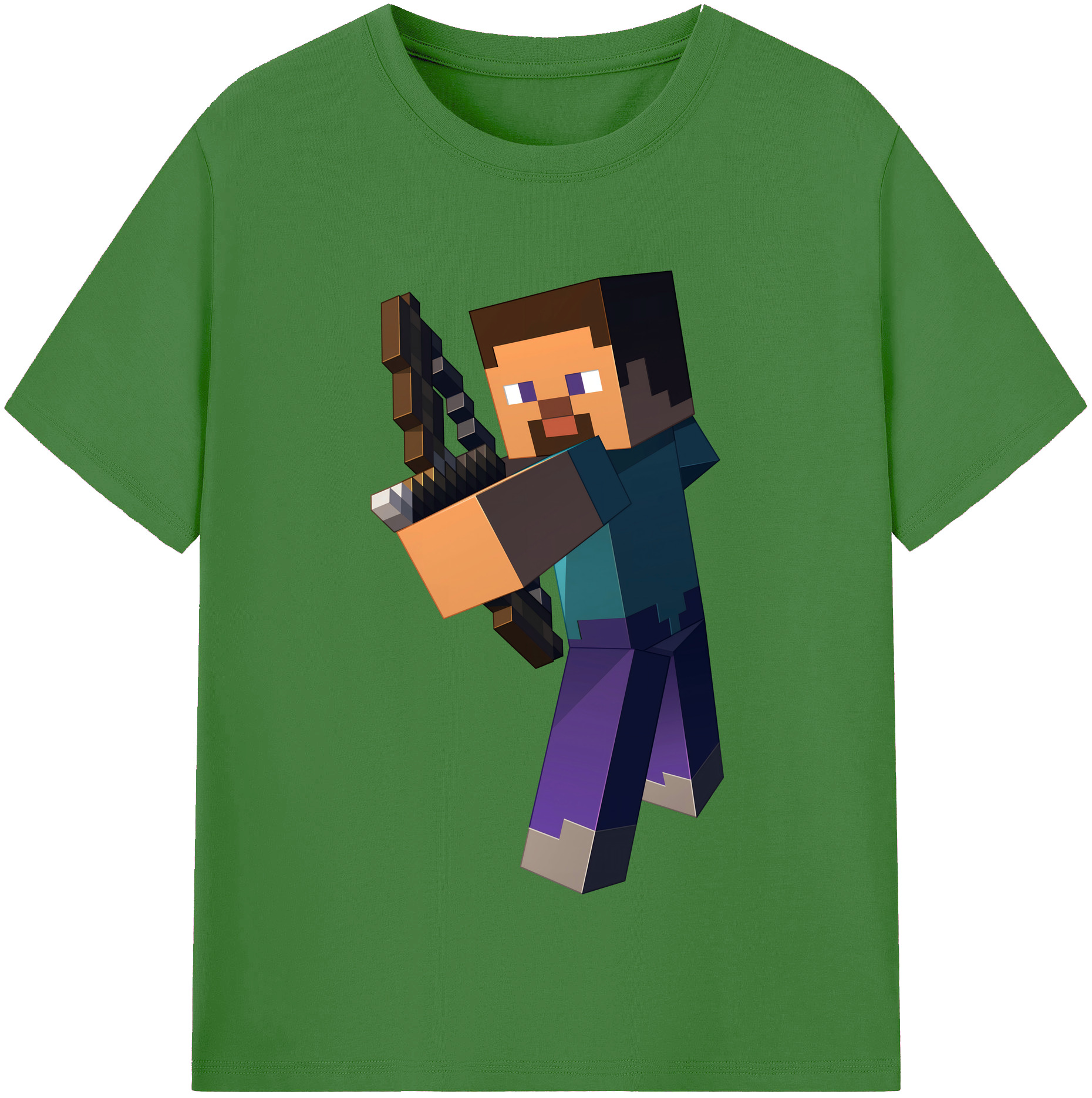 （画像用） マインクラフト ブロックの世界 Minecraft MC Block world レディースカジュアルプリントTシャツ（綿100％）
